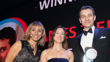 (L-R): Awards compere Michaela Strachan, the Energy Institute's head of events and training Laura Viscione (presenting) and James Tiernan